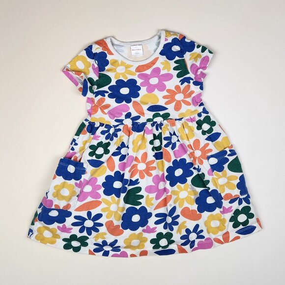 Hanna Andersson Print Pocket Dress in Floral Big Blooms sz US 5 110cm Play - Picture 1 of 10
